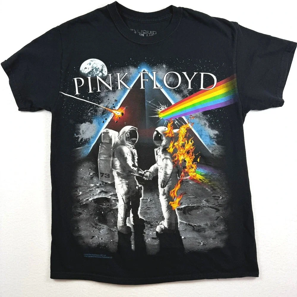 Liquid Blue Pink Floyd Graphic T-Shirt Mens Medium Black Dark Side Moon 2019